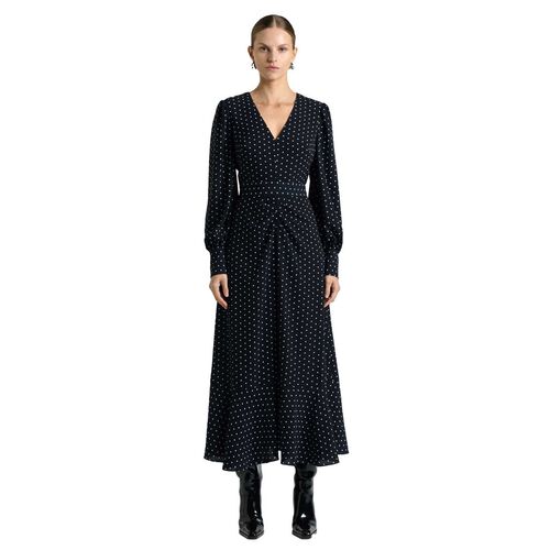 Cue Textured Georgette Spot Midi Dress